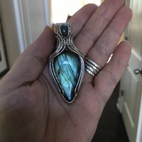 RESERVED - Blue Labradorite Sterling Silver Pendant
