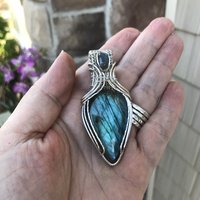 RESERVED - Blue Labradorite Sterling Silver Pendant