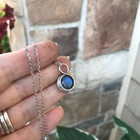 Labradorite Mini Round Sterling Silver Pendant