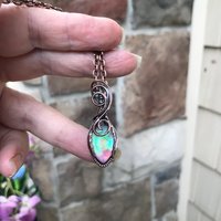 Aurora Opal Rainbow Copper Pendant