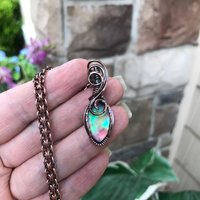 Aurora Opal Rainbow Copper Pendant