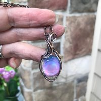 Aurora Opal Pastel Pink Copper Necklace