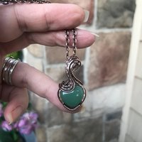 Green Aventurine Small Heart Copper Pendant