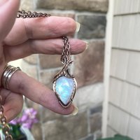 Moonstone Teardrop Copper Pendant