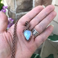 Moonstone Teardrop Copper Pendant