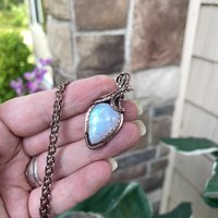 Moonstone Teardrop Copper Pendant