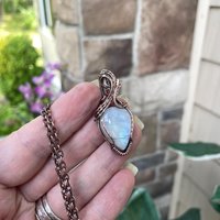 Moonstone Teardrop Copper Pendant
