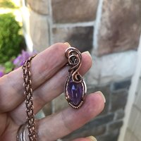 Amethyst Mini Teardrop Copper Necklace