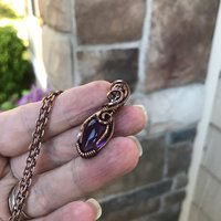 Amethyst Mini Teardrop Copper Necklace
