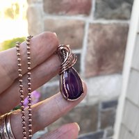 Amethyst  Small Copper Necklace