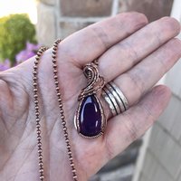 Amethyst  Small Copper Necklace
