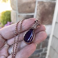 Amethyst  Small Copper Necklace