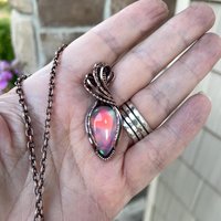 Aurora Opal Rainbow Copper Pendant