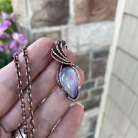 Aurora Opal Rainbow Copper Pendant