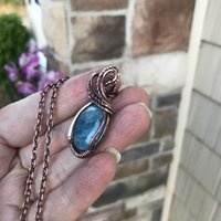 Aquamarine Small Oval Copper Necklace