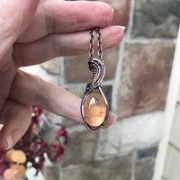 Citrine Quartz Copper Pendant