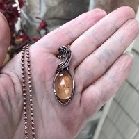 Citrine Quartz Copper Pendant