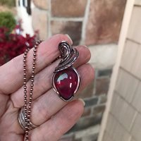 Maroon Aurora Opal Copper Necklace