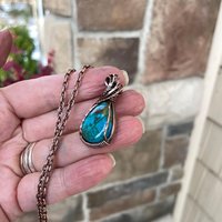 Chrysocolla Small Copper Pendant