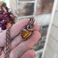 Carnelian Heart Copper Pendant