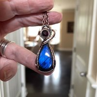 Blue Labradorite & Garnet Copper Necklace