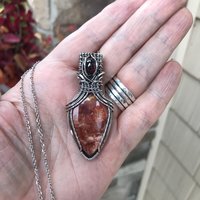 Wildeye Jasper & Garnet Silver Necklace