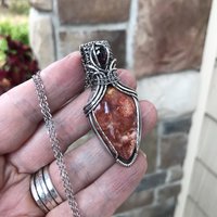 Wildeye Jasper & Garnet Silver Necklace
