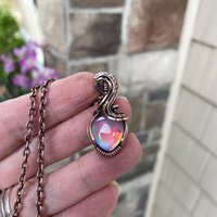 Aurora Opal Rainbow Copper Necklace
