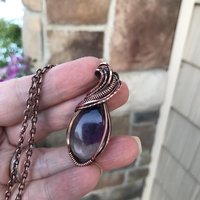 Fluorite Oval Copper Necklace