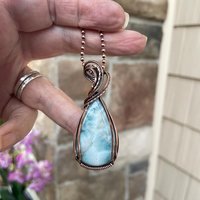 Larimar Teardrop Copper Necklace