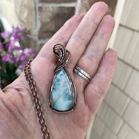 Larimar Teardrop Copper Necklace