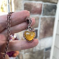 Carnelian Heart Copper Pendant