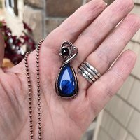 Blue Labradorite & Garnet Copper Necklace