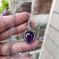 Amethyst Small Sterling Silver Pendant