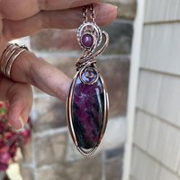 Ruby & Pink Sapphire Oval Copper Necklace