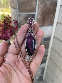 Ruby & Pink Sapphire Oval Copper Necklace