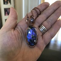 Purple Labradorite & Pink Amethyst Copper Necklace