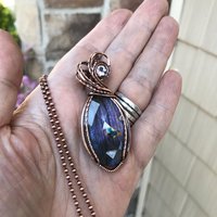 Purple Labradorite & Pink Amethyst Copper Necklace