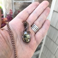 Golden Star Rutilated Quartz Copper Pendant
