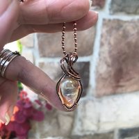 Citrine Small Copper Pendant