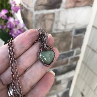 Green Aventurine Small Heart Copper Necklace