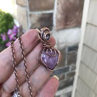 Kunzite & Pink Amethyst Copper Necklace
