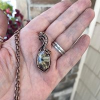 Golden Star Rutilated Quartz Copper Pendant