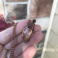 Citrine Small Copper Pendant