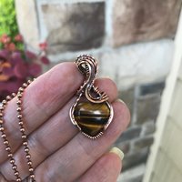 Tiger’s Eye Small Heart Copper Necklace