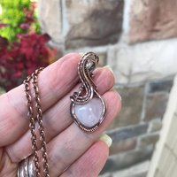 Rose Quartz Mini Heart Copper Pendant