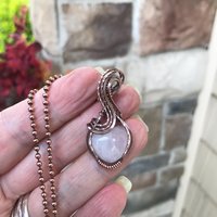 Rose Quartz Mini Heart Copper Pendant