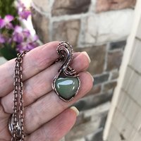 Green Aventurine Small Heart Copper Necklace