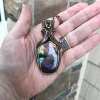 Rainbow Labradorite & Lemon Quartz Copper Necklace
