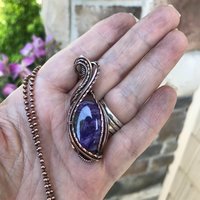 Charoite Oval Copper Necklace